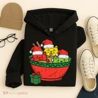Santa Ra Cats Anime Christmas Xmas Girl Hoodie thumb 4