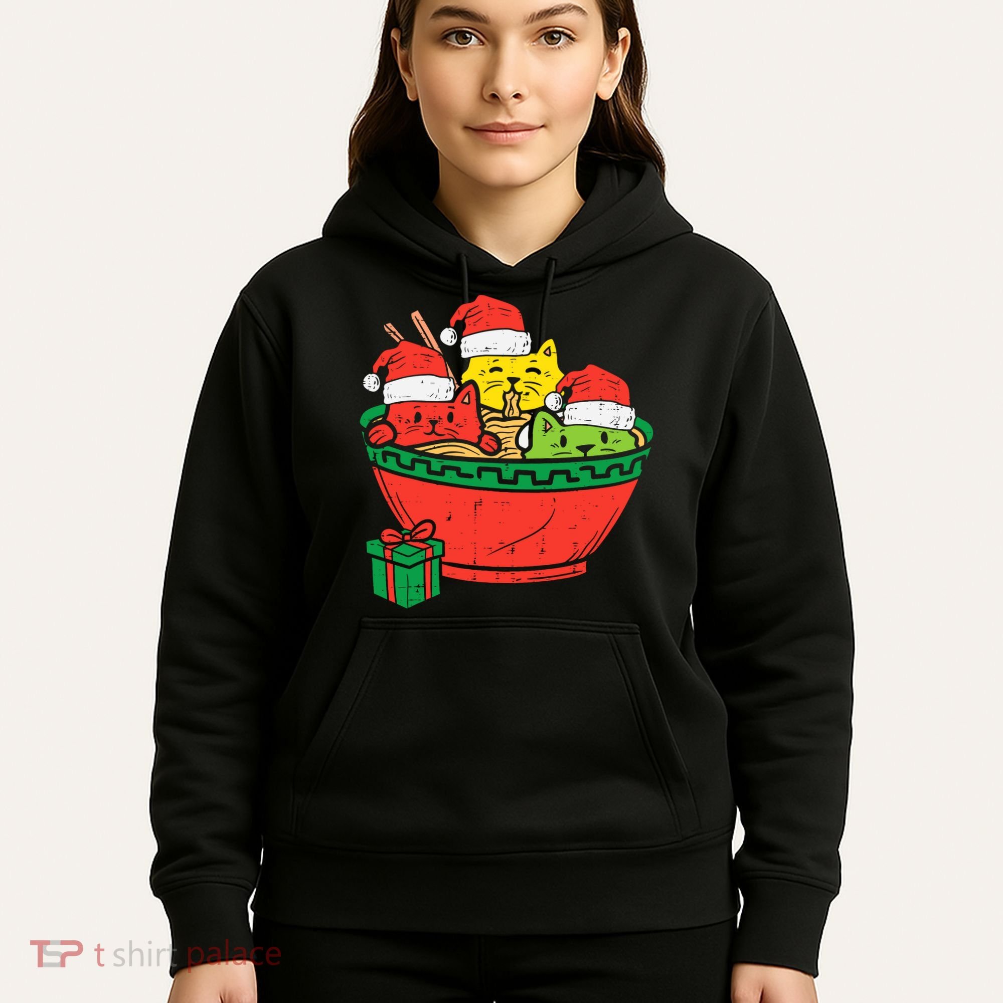 Santa Ra Cats Anime Christmas Xmas Girl Hoodie
