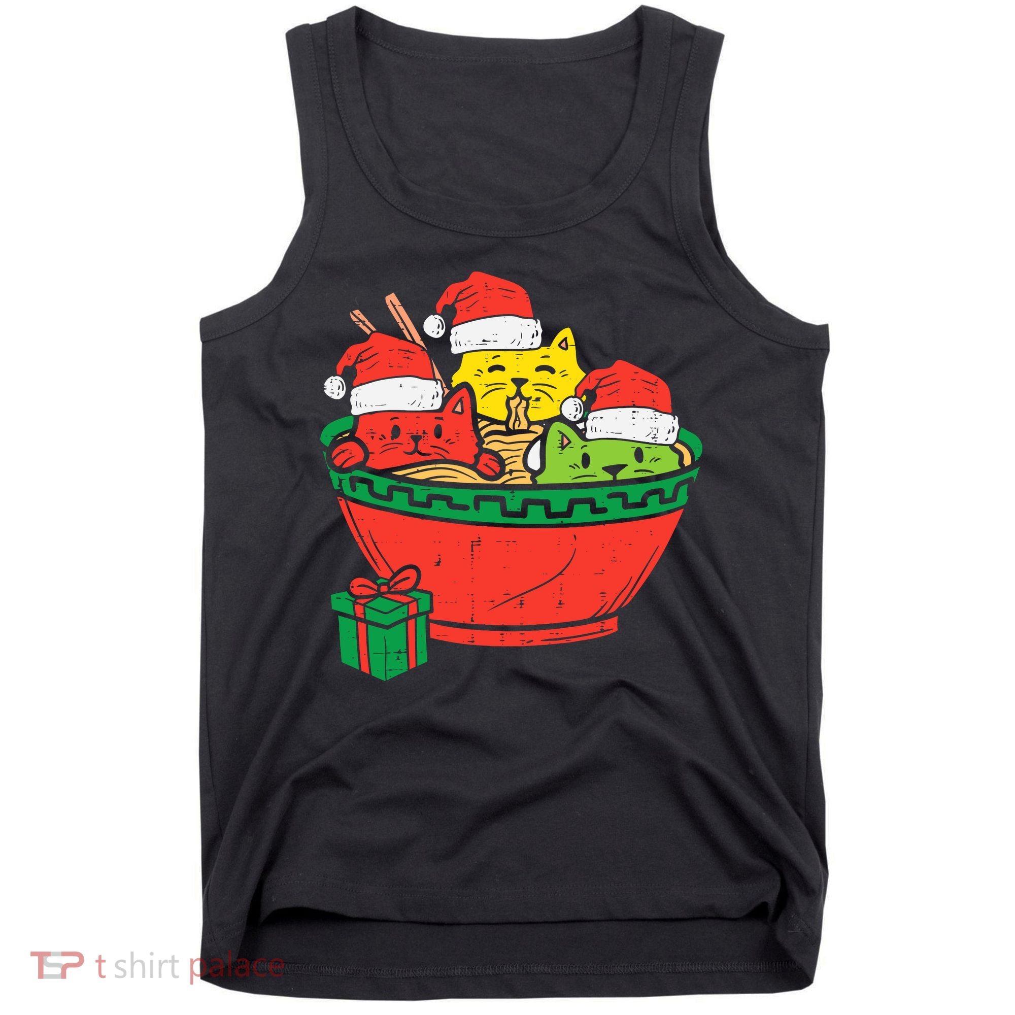 Santa Ra Cats Anime Christmas Xmas Girl Tank Top