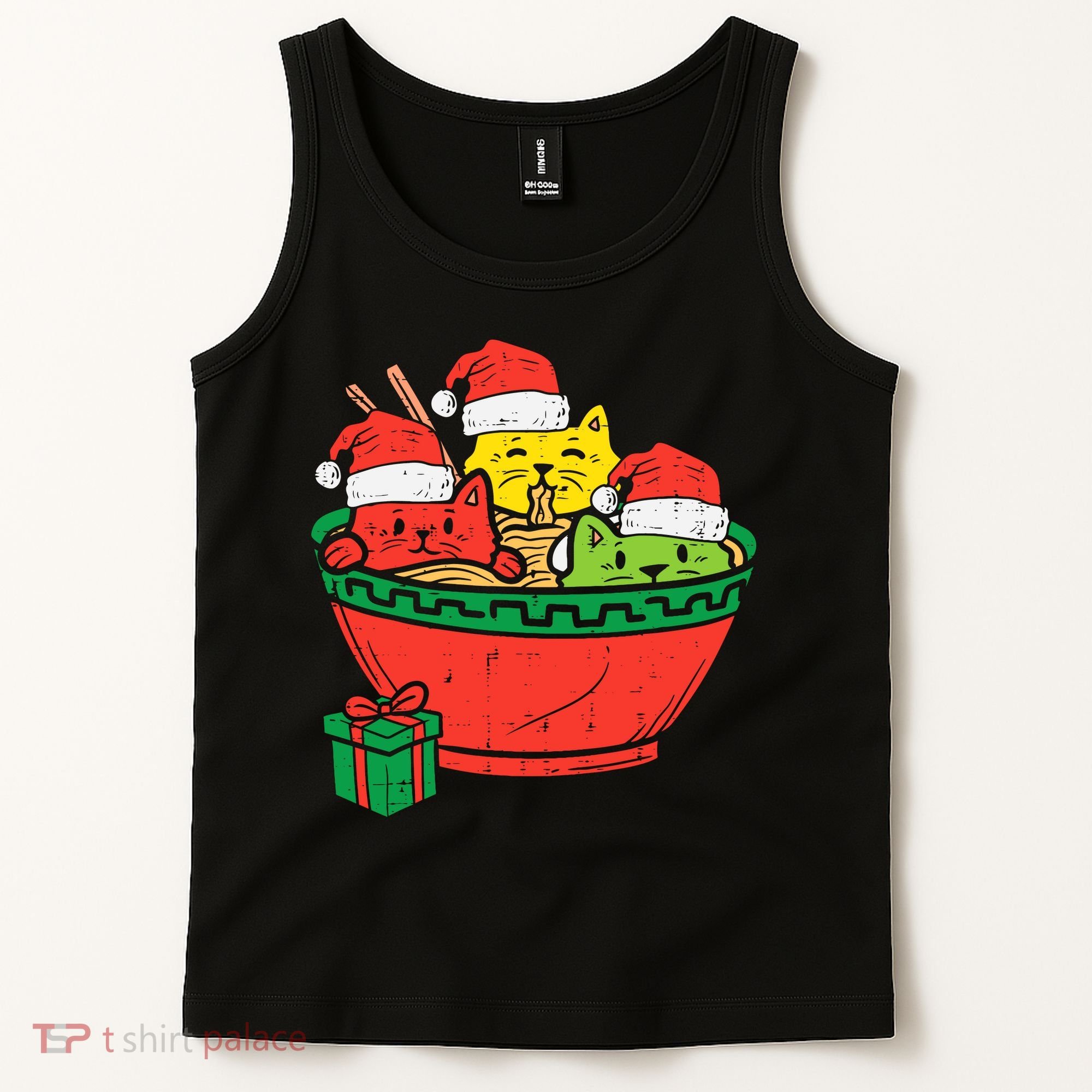 Santa Ra Cats Anime Christmas Xmas Girl Tank Top