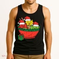 Santa Ra Cats Anime Christmas Xmas Girl Tank Top thumb 3