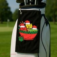 Santa Ra Cats Anime Christmas Xmas Girl Golf Towel thumb 2