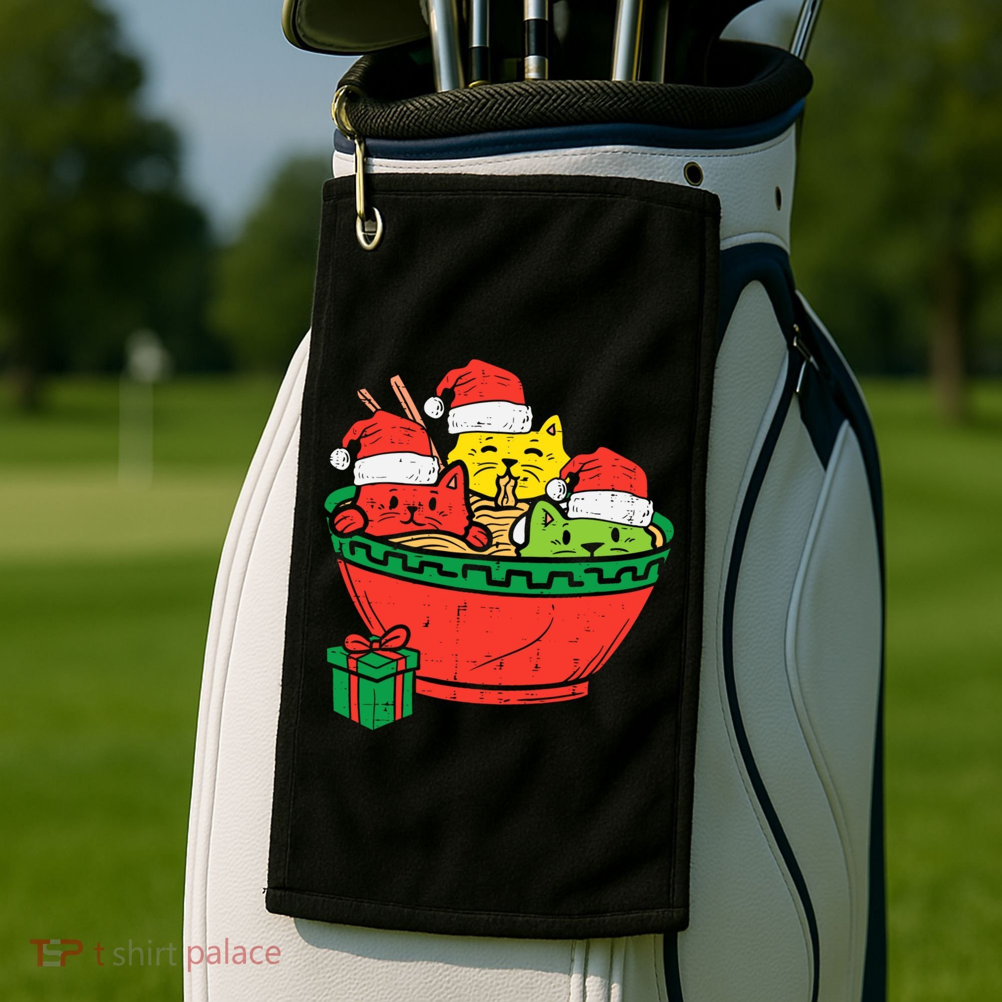 Santa Ra Cats Anime Christmas Xmas Girl Golf Towel