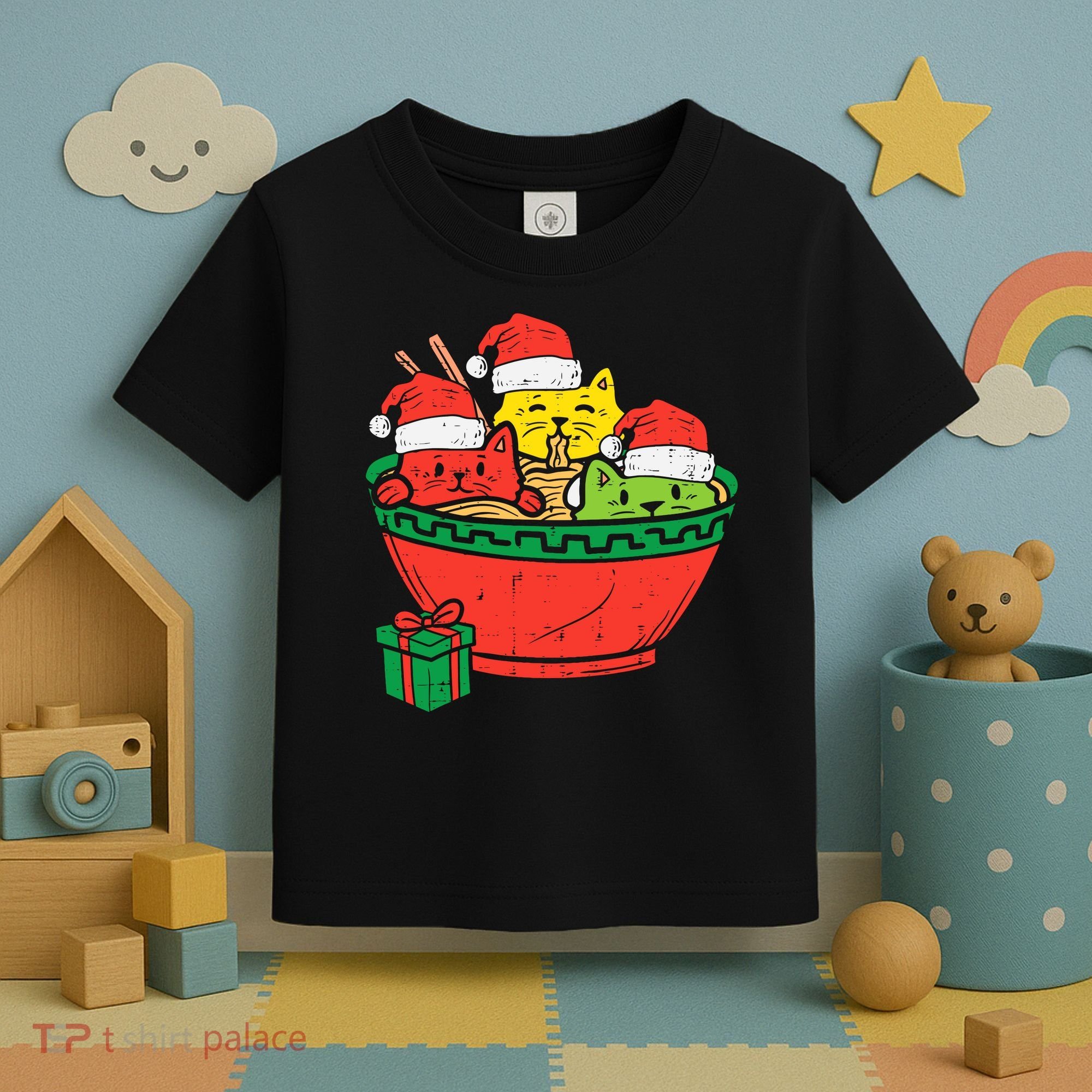 Santa Ra Cats Anime Christmas Xmas Girl Toddler T-Shirt