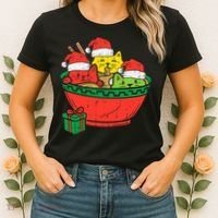 Santa Ra Cats Anime Christmas Xmas Girl Women's T-Shirt thumb 2