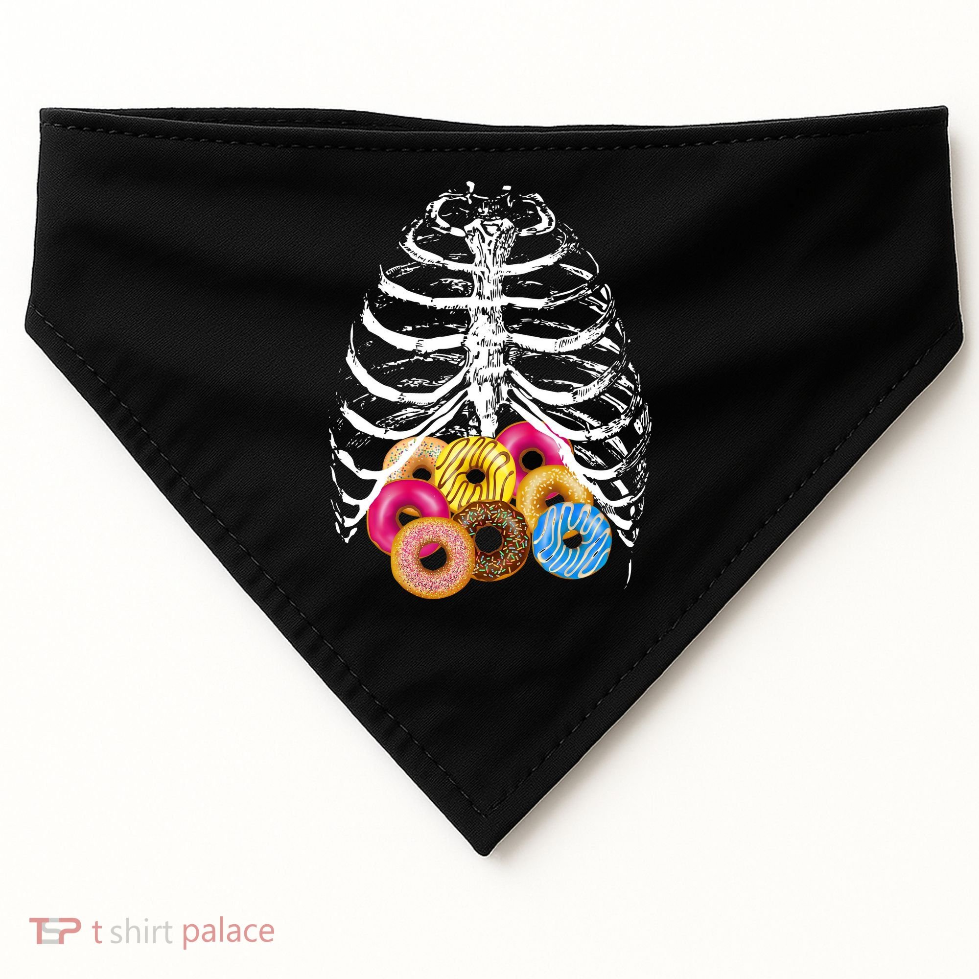 Skeleton Rib Cage Donuts USA-Made Doggie Bandana