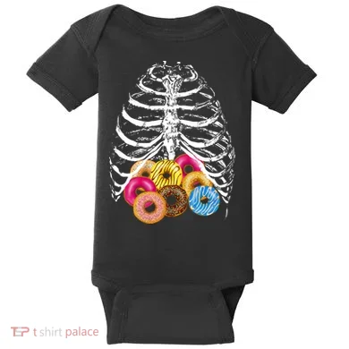 Skeleton Rib Cage Donuts Baby Bodysuit