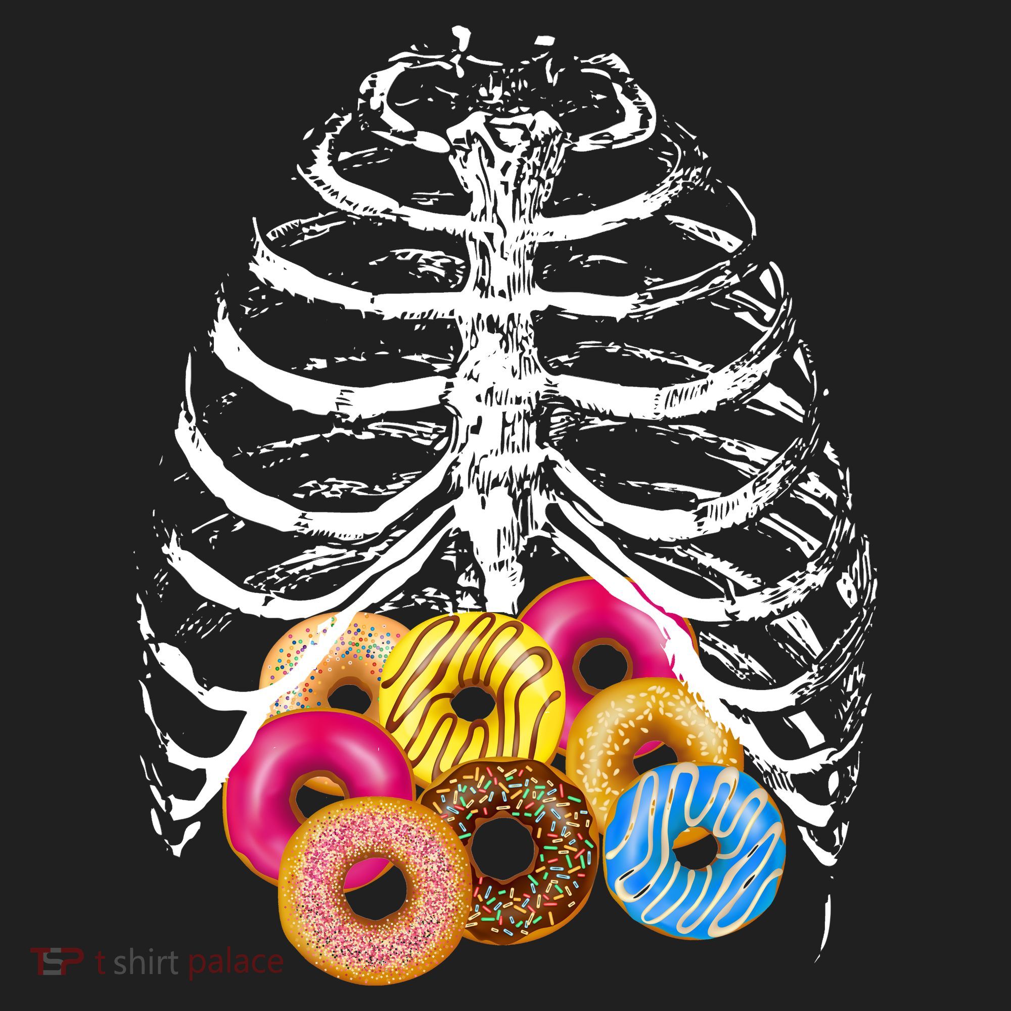 Skeleton Rib Cage Donuts Golf Towel