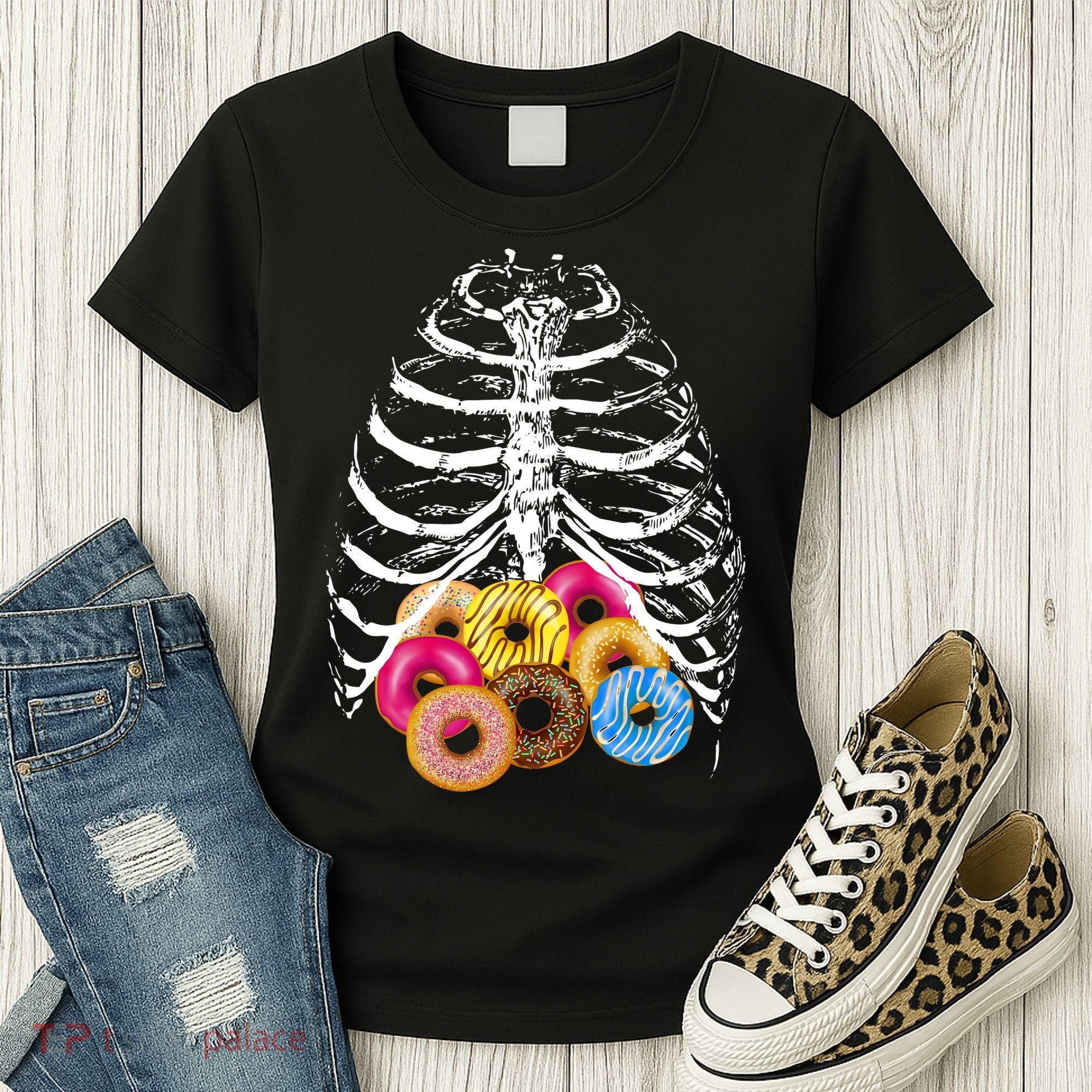 Skeleton Rib Cage Donuts Women's T-Shirt