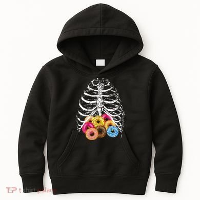 Skeleton Rib Cage Donuts Kids Hoodie