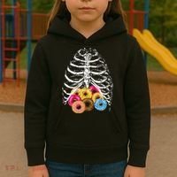 Skeleton Rib Cage Donuts Kids Hoodie thumb 3