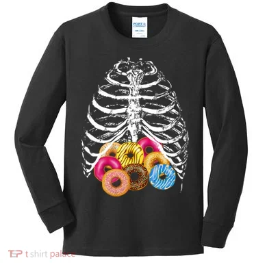 Skeleton Rib Cage Donuts Kids Long Sleeve Shirt