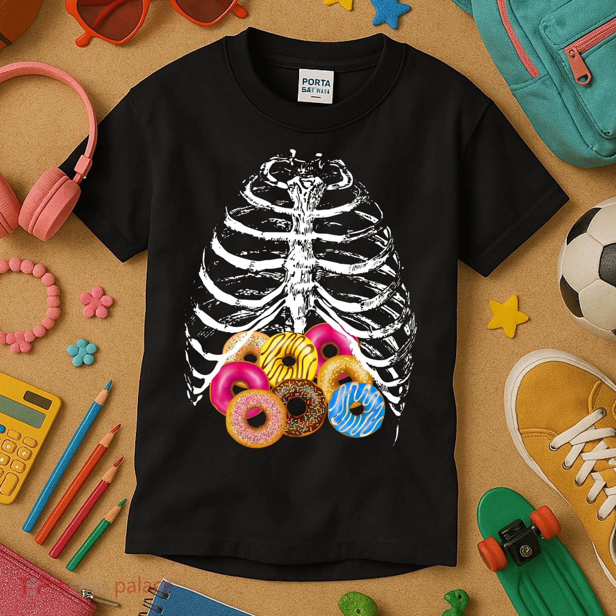 Skeleton Rib Cage Donuts Kids T-Shirt