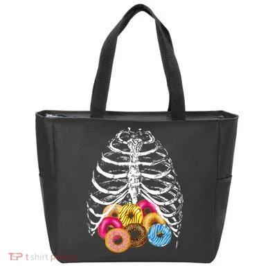 Skeleton Rib Cage Donuts Tote Bag
