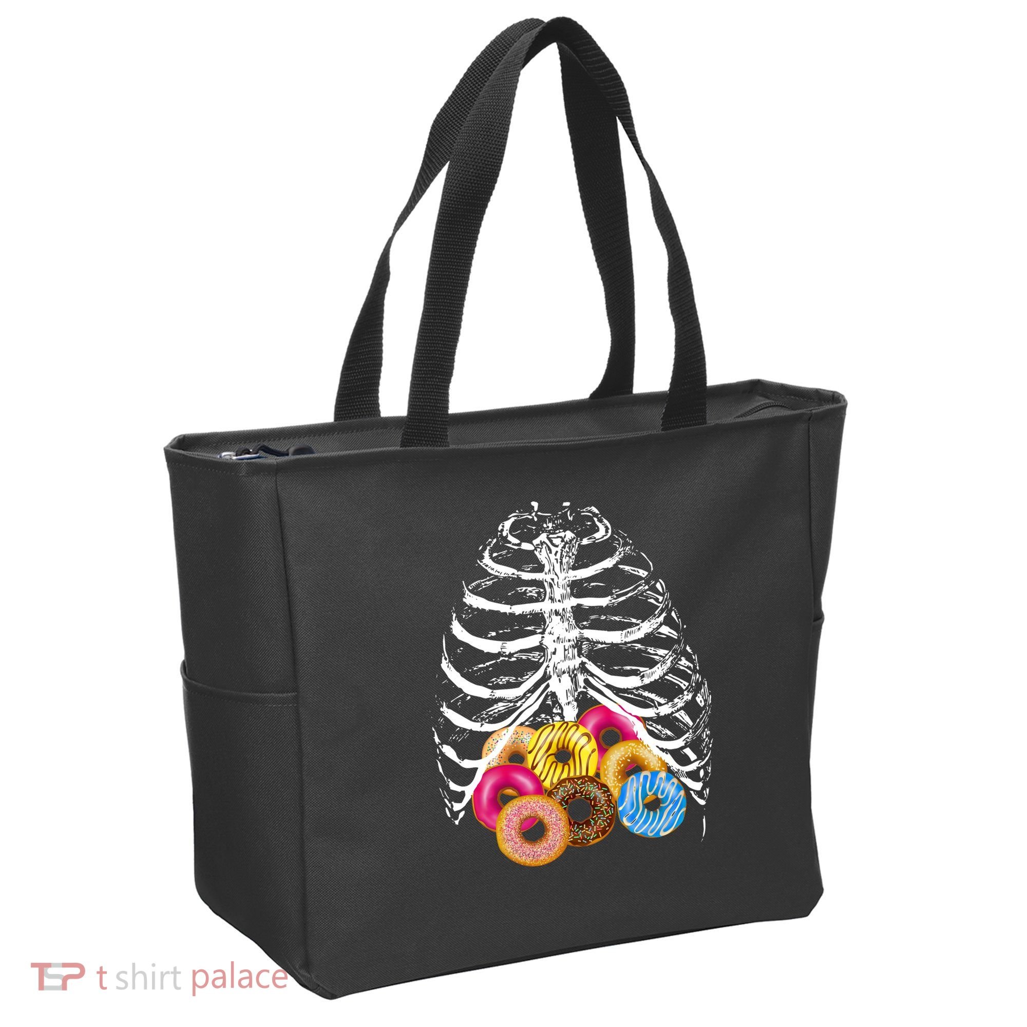 Skeleton Rib Cage Donuts Tote Bag