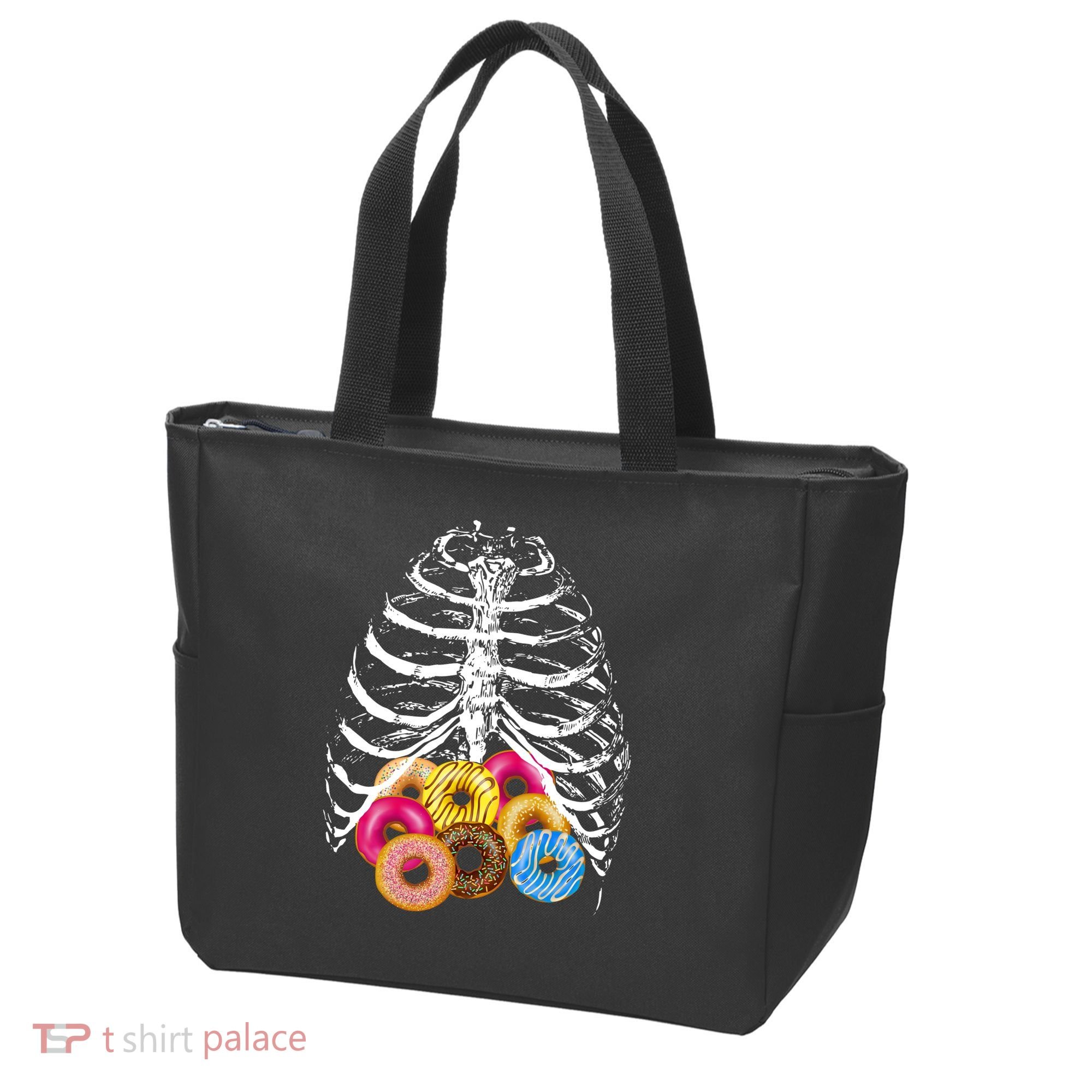 Skeleton Rib Cage Donuts Tote Bag