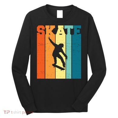 Skate Retro Colorful Sunset Long Sleeve Shirt