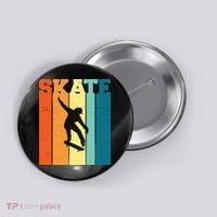Skate Retro Colorful Sunset Button thumb 0