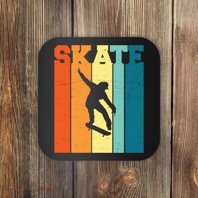 Skate Retro Colorful Sunset Coaster