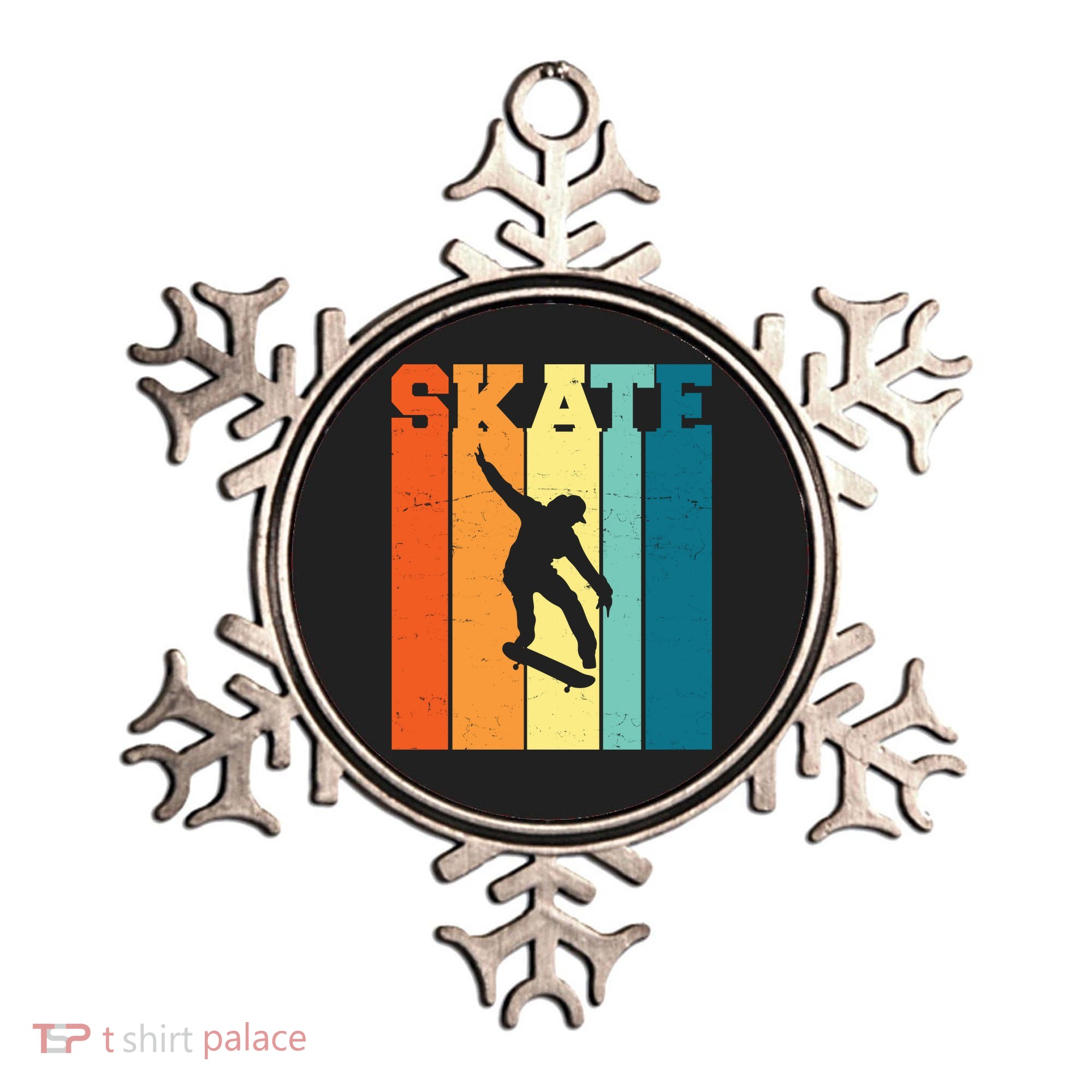 Skate Retro Colorful Sunset Ornament