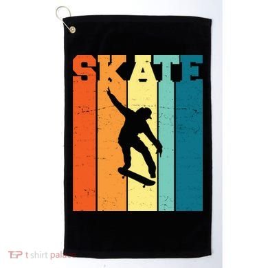 Skate Retro Colorful Sunset Golf Towel