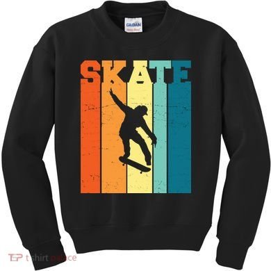 Skate Retro Colorful Sunset Kids Sweatshirt