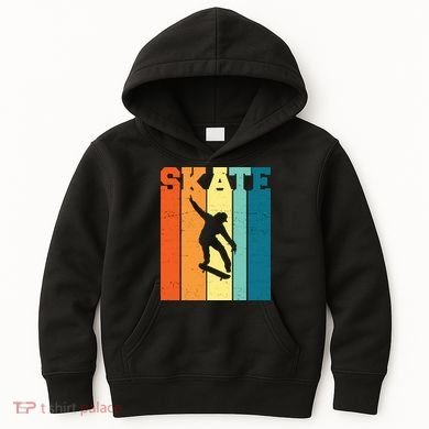 Skate Retro Colorful Sunset Kids Hoodie