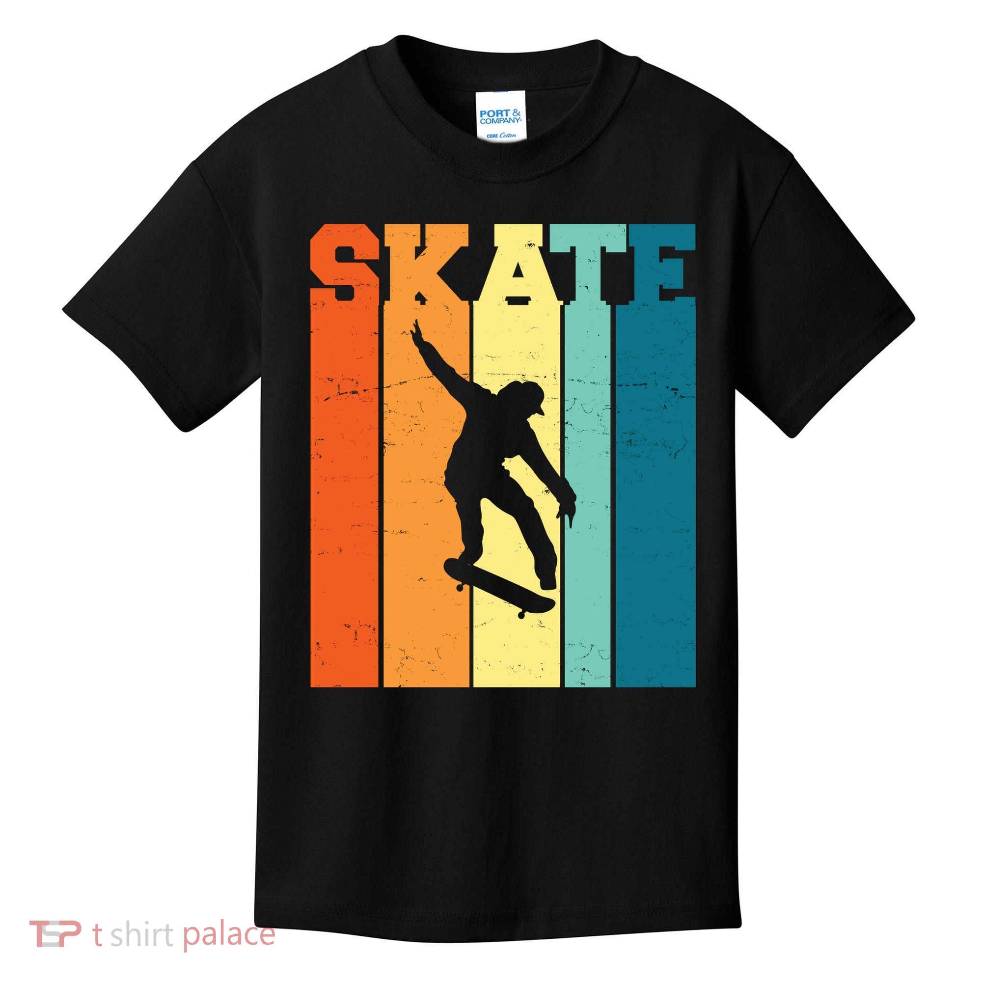 Skate Retro Colorful Sunset Kids T-Shirt