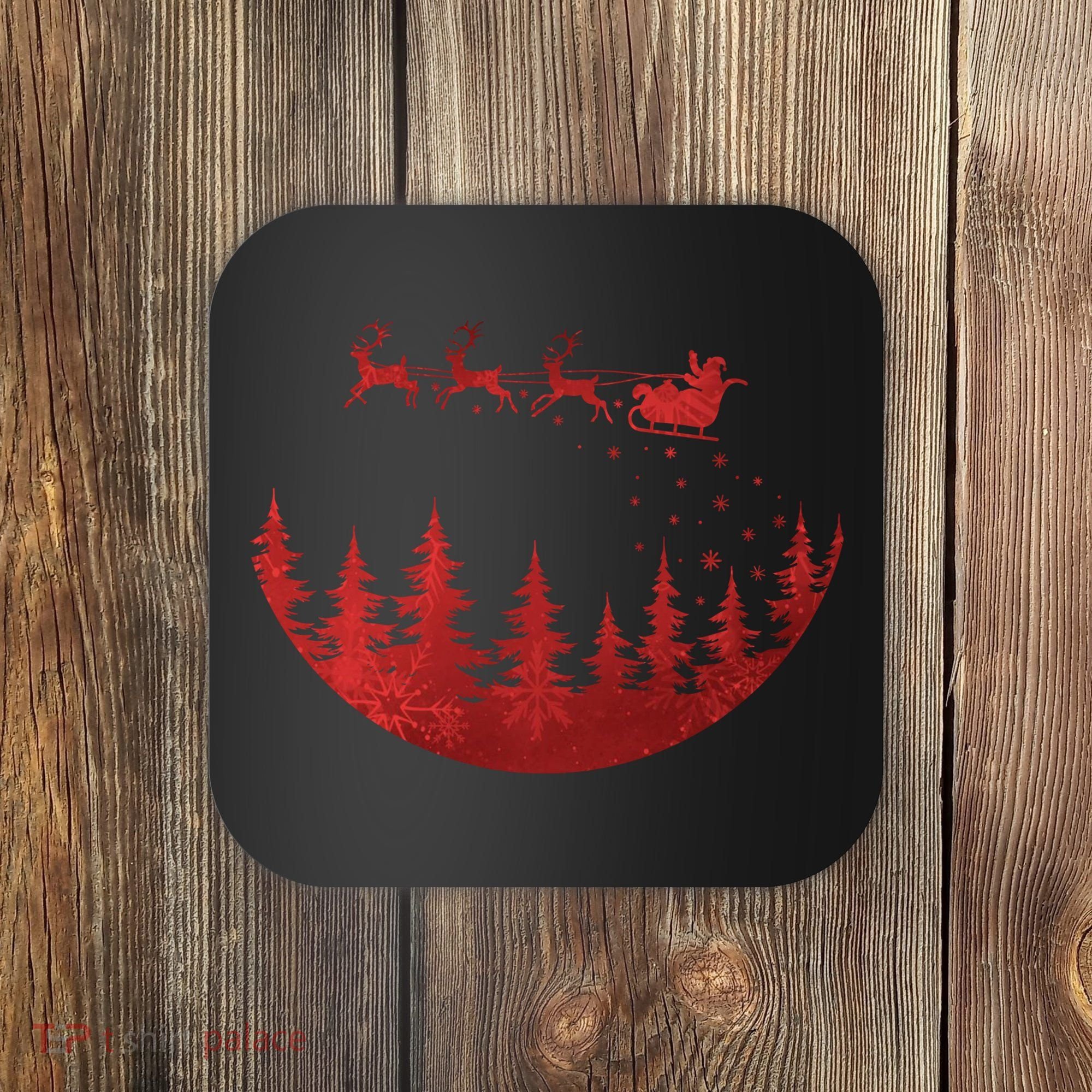 Santa Reindeer Christmas Festive Coaster
