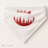 Santa Reindeer Christmas Festive USA-Made Doggie Bandana thumb 0
