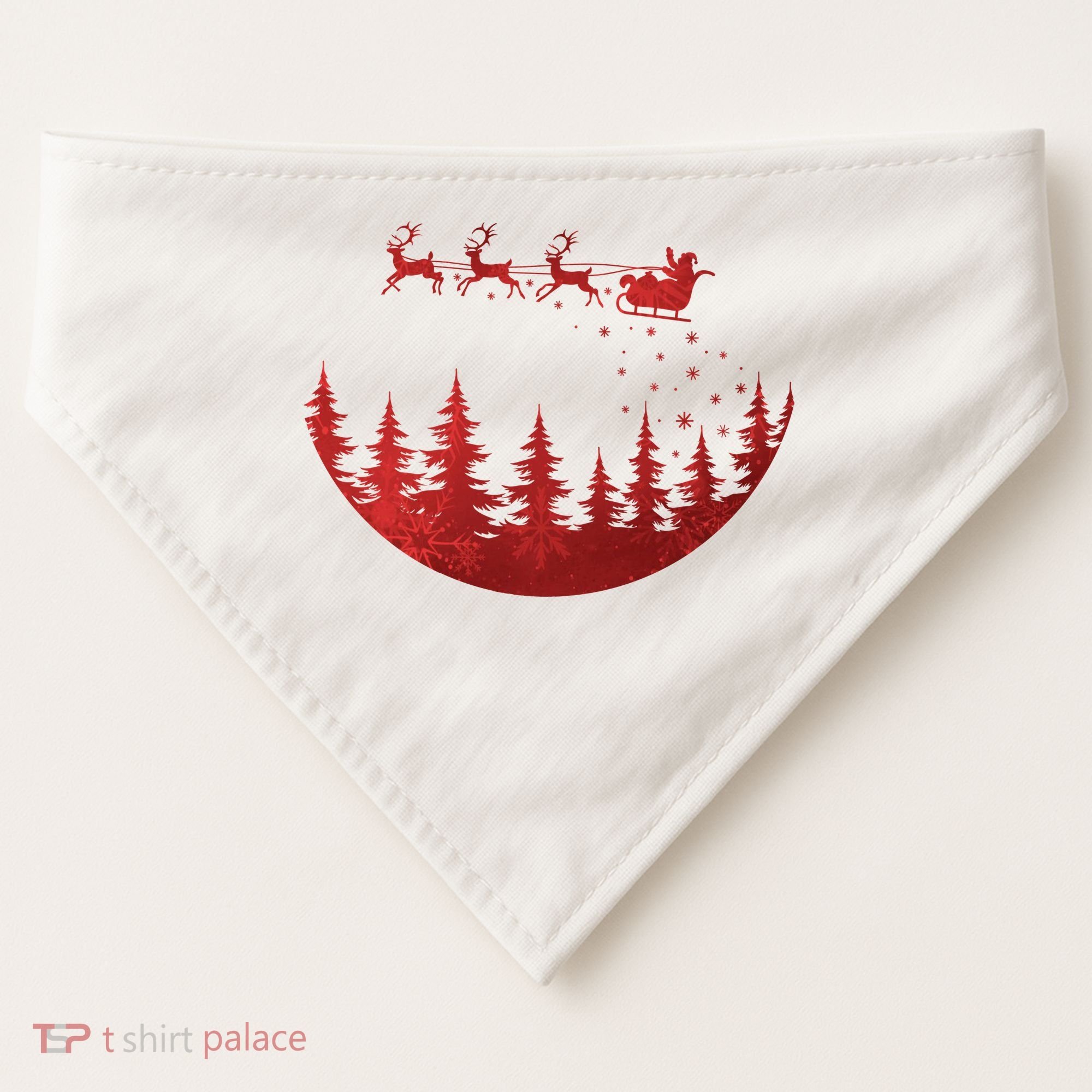 Santa Reindeer Christmas Festive USA-Made Doggie Bandana