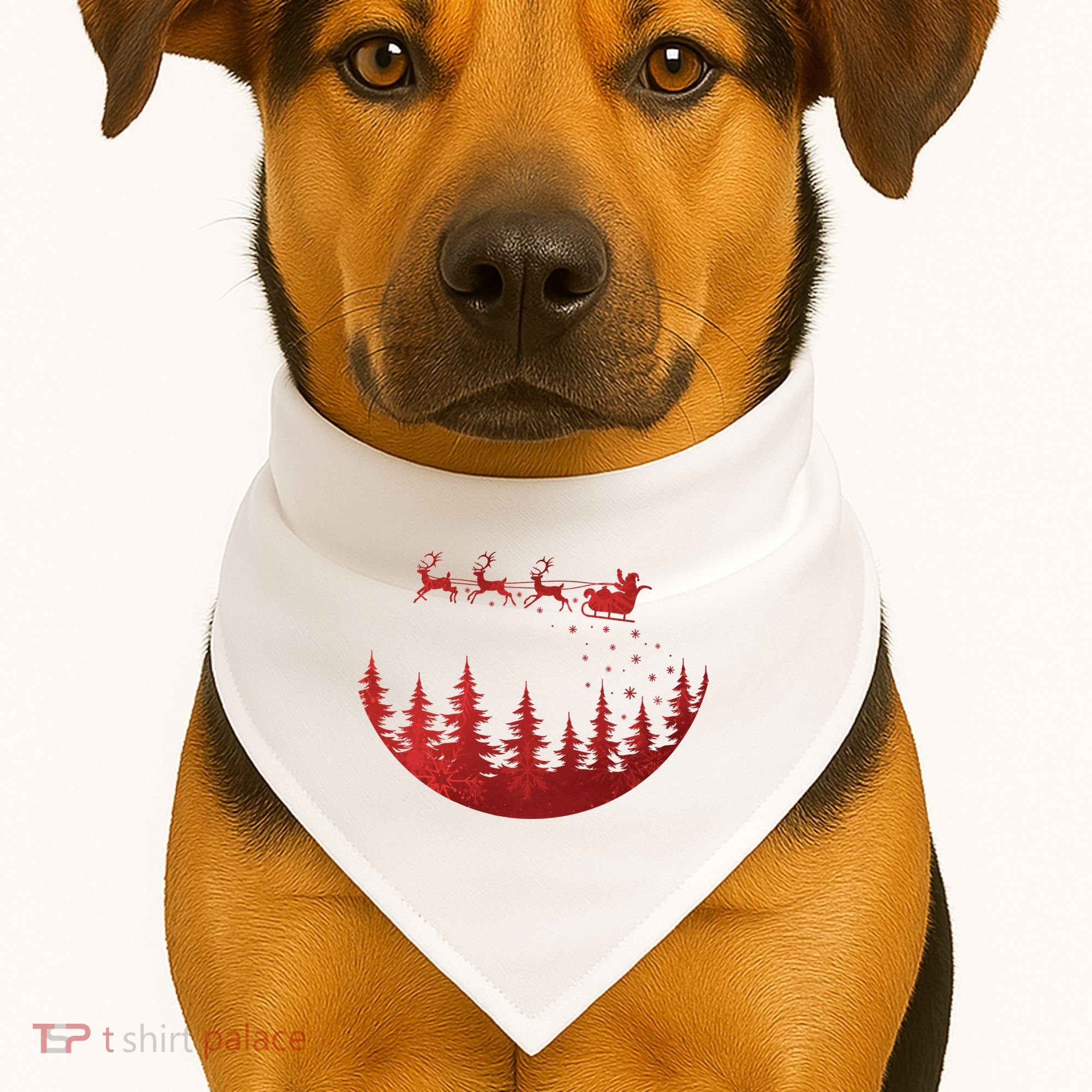 Santa Reindeer Christmas Festive USA-Made Doggie Bandana