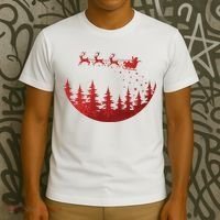 Santa Reindeer Christmas Festive T-Shirt thumb 3