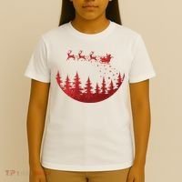 Santa Reindeer Christmas Festive T-Shirt thumb 4