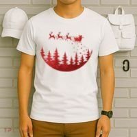 Santa Reindeer Christmas Festive T-Shirt thumb 6