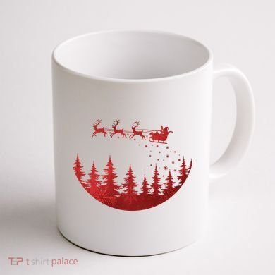 Santa Reindeer Christmas Festive Coffee Mug back