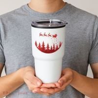 Santa Reindeer Christmas Festive Tumbler thumb 2