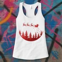 Santa Reindeer Christmas Festive Women's Tank Top thumb 3