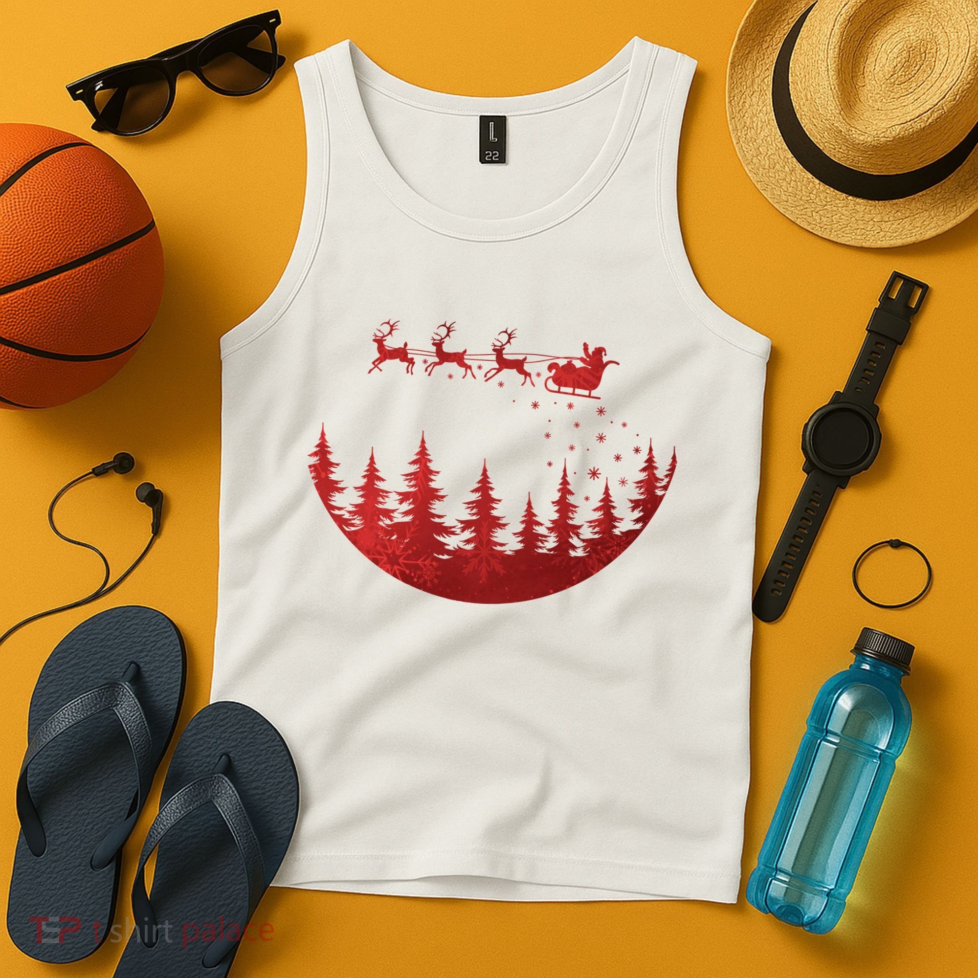 Santa Reindeer Christmas Festive Tank Top