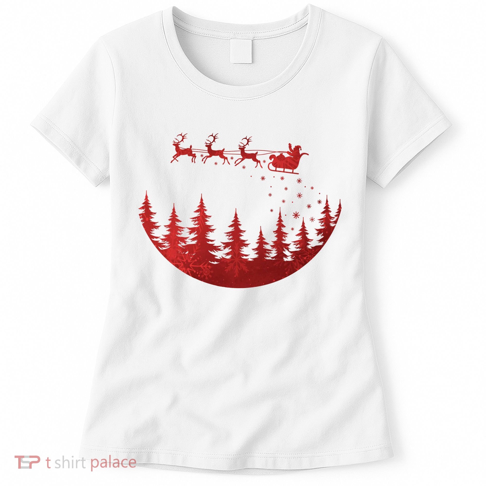 Santa Reindeer Christmas Festive Women's T-Shirt