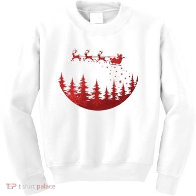 Santa Reindeer Christmas Festive Kids Sweatshirt