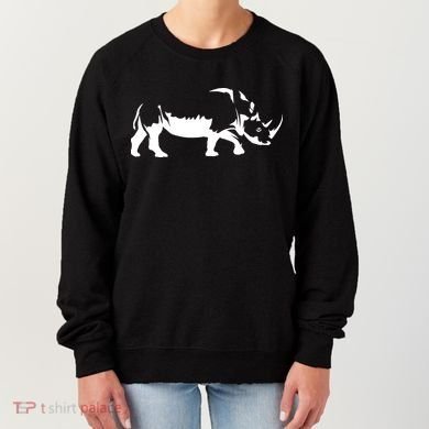 Simple Rhino Cut Out Silhouette Women's Sweatshirt