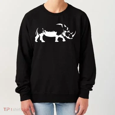 Simple Rhino Cut Out Silhouette Women's Sweatshirt