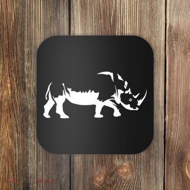 Simple Rhino Cut Out Silhouette Coaster