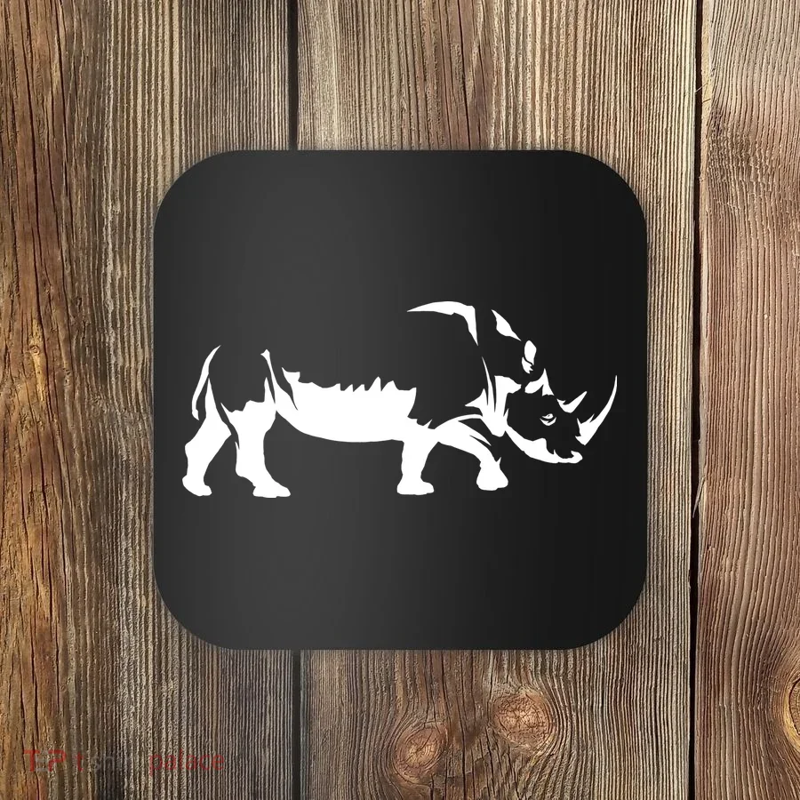 Simple Rhino Cut Out Silhouette Coaster