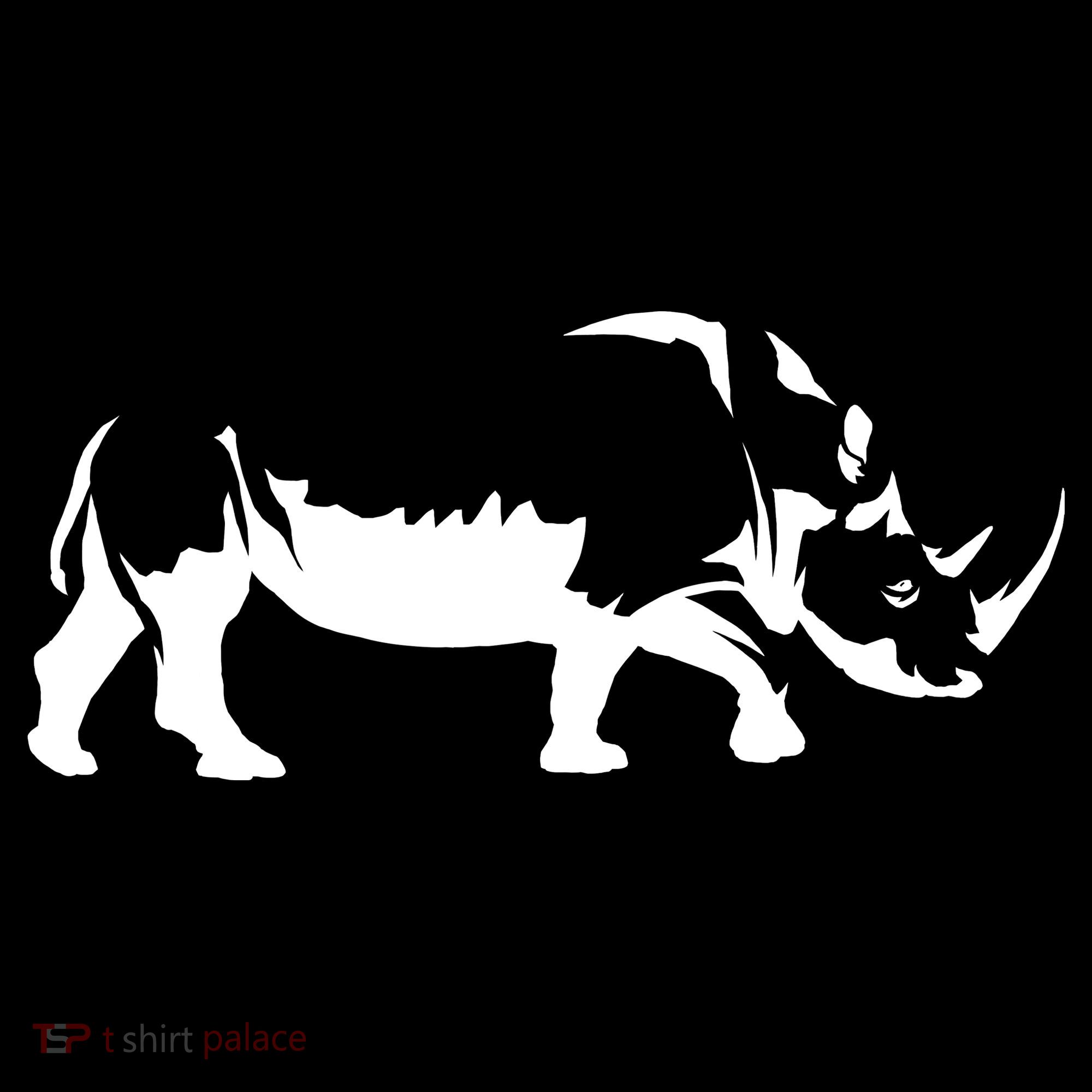 Simple Rhino Cut Out Silhouette Tote Bag