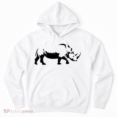 Simple Rhino Cut Out Silhouette Hoodie