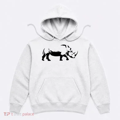 Simple Rhino Cut Out Silhouette Hoodie