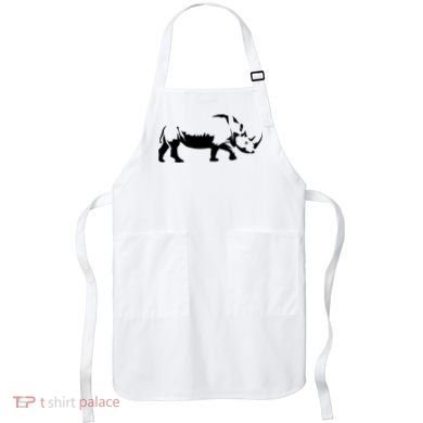 Simple Rhino Cut Out Silhouette Apron