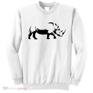 Simple Rhino Cut Out Silhouette Sweatshirt